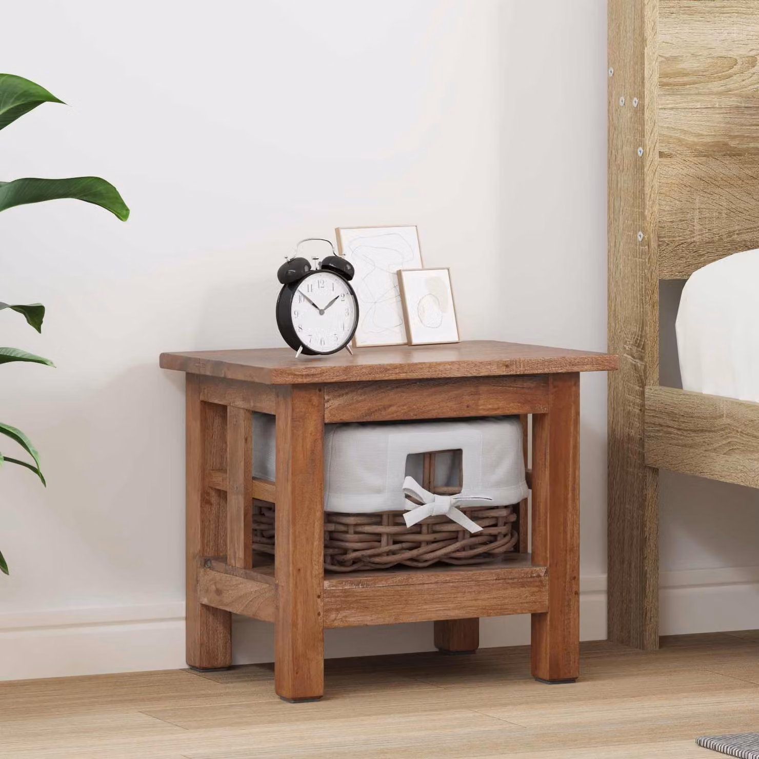 vidaXL Tavolo laterale rettangolare in legno marrone L: 38 cm, P: 28 cm, H: 35 cm