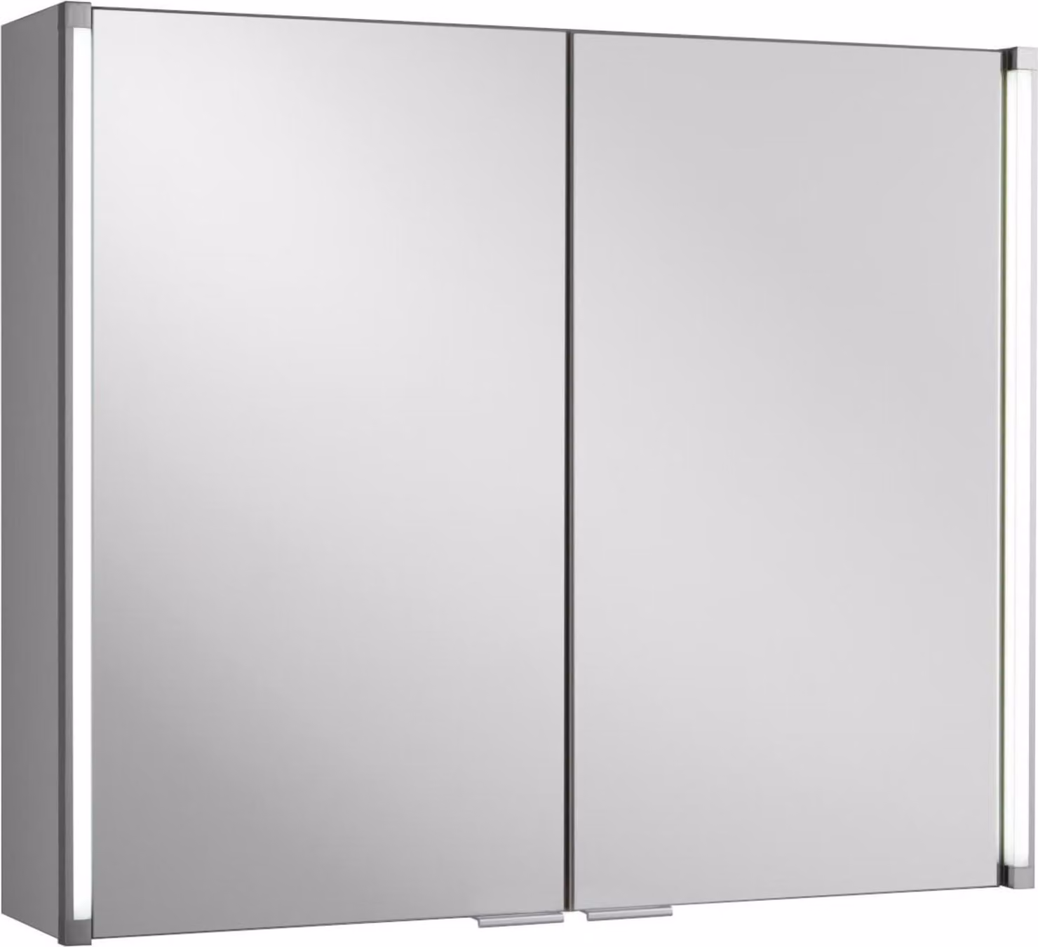 Armadietto a specchio FACKELMANN LED / ideale per riporre gli utensili da bagno / Dimensioni (L x A x P): circa 81 x 67 x 16,5 cm / Armadietto con specchio e LED per il bagno / 2 ante / Corpo: bianco