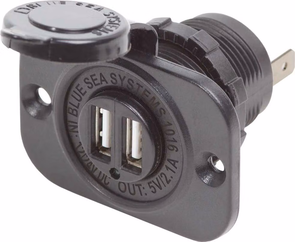 Blue Sea Systems Doppia presa di ricarica USB 2,1 A Nero Nero Taglia unica