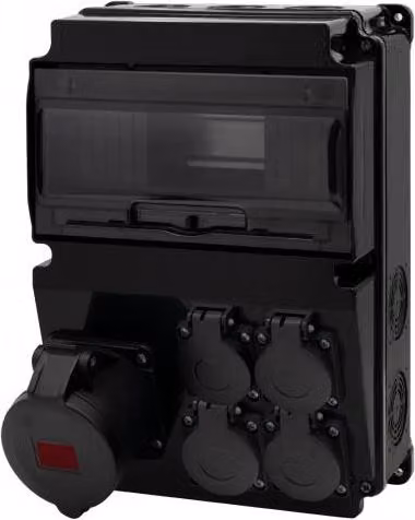 Quadro di distribuzione LAGO 10M SCENIC nero - prese diritte 32A/5P, 4x230V F3.2668