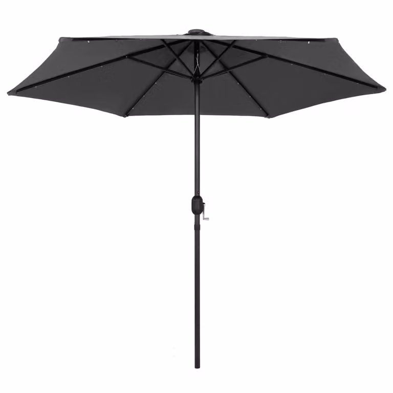 vidaXL Ombrellone con illuminazione a LED e palo in alluminio 270 cm antracite