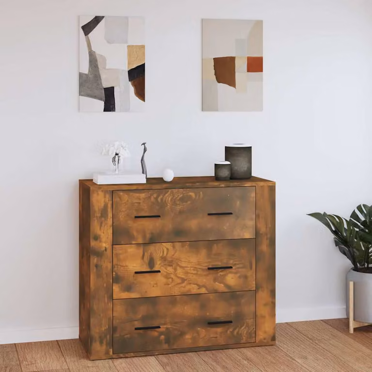 Credenza sospesa vidaXL in legno Rovere Fumo, design minimalista, L 80 cm x P 33 cm x H 70 cm
