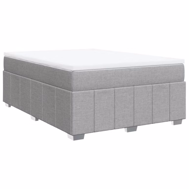Giroletto a Molle con Materasso Grigio Chiaro 160x200cm Tessuto