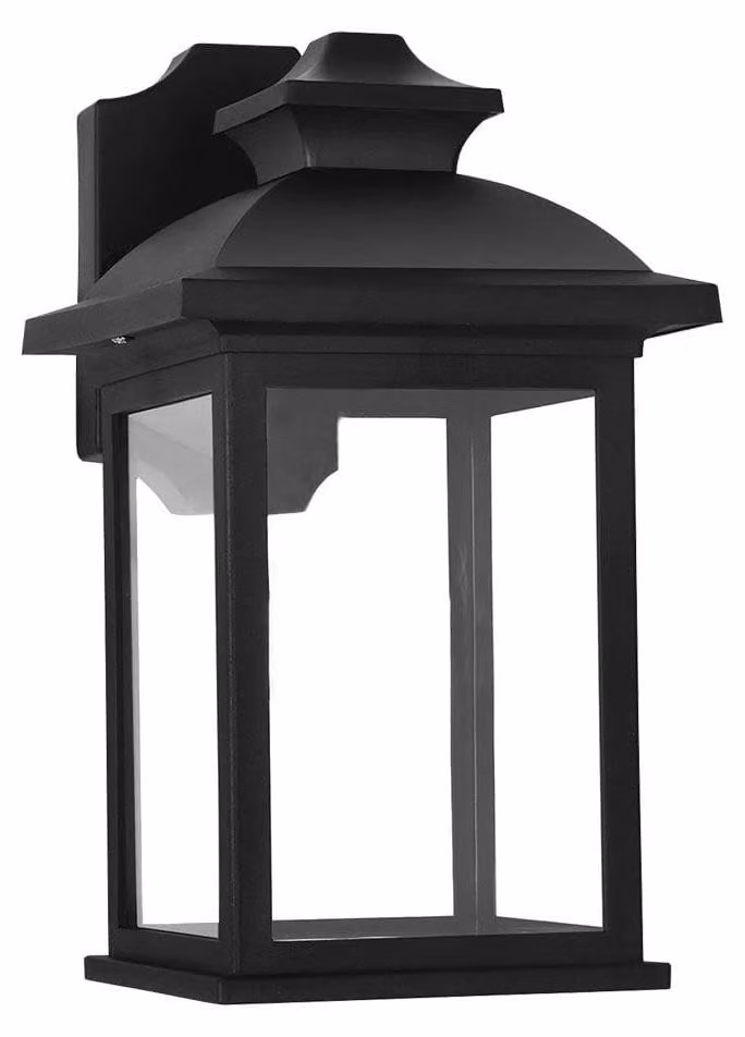 Apparecchio di illuminazione da esterno, colore nero, grado di protezione IP44, realizzato in policarbonato, dimensioni 31x17x22,3 cm