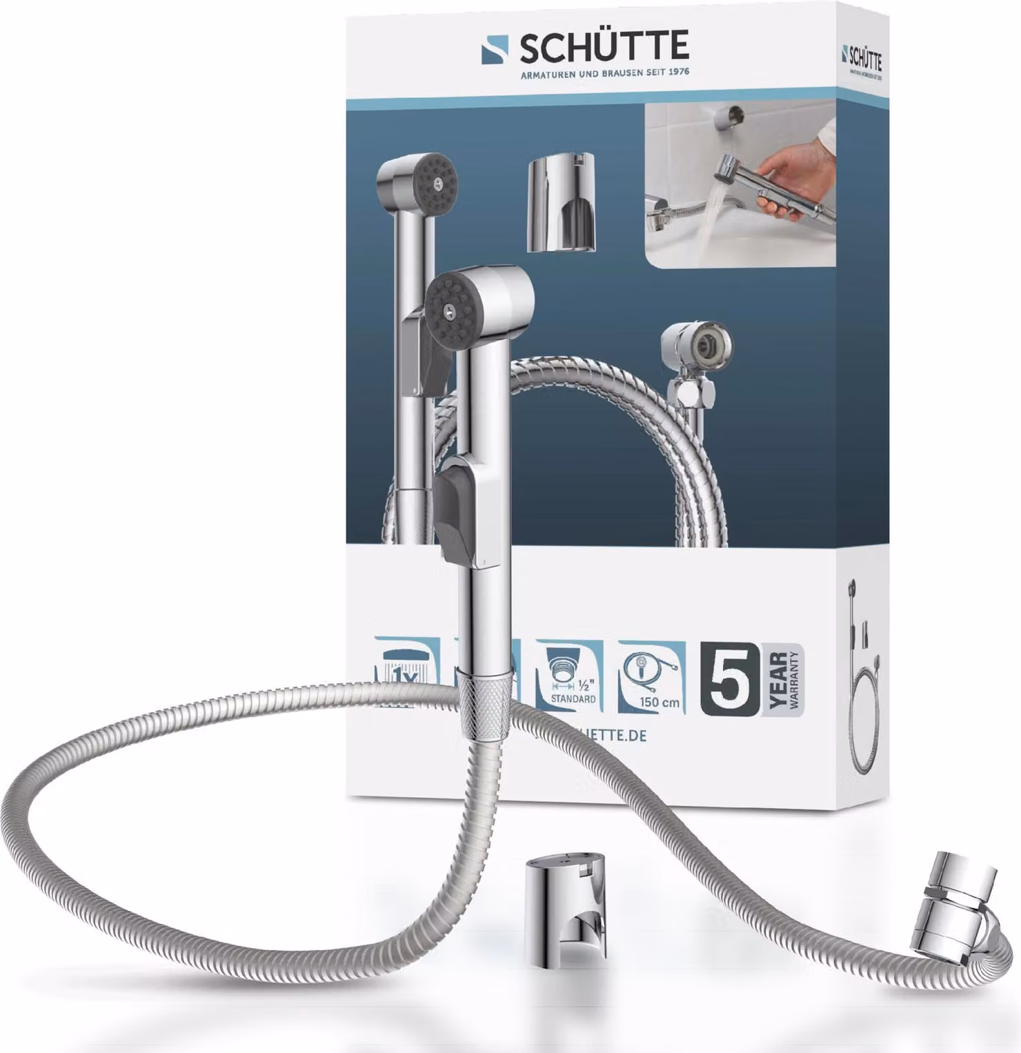 SCHÜTTE Doccetta da lavabo, set doccetta con tubo flessibile, doccetta da parrucchiere, doccetta per capelli, doccetta per bidet