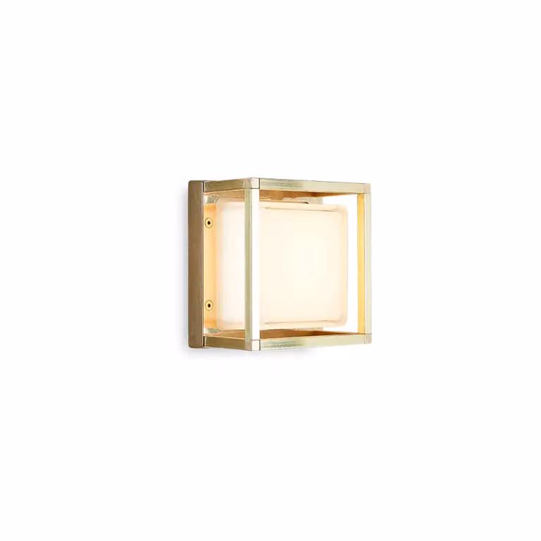 Moretti Luce Applique LED esterni Ice Cubic 3404, ottone natur, Ottone / Oro, Ottone