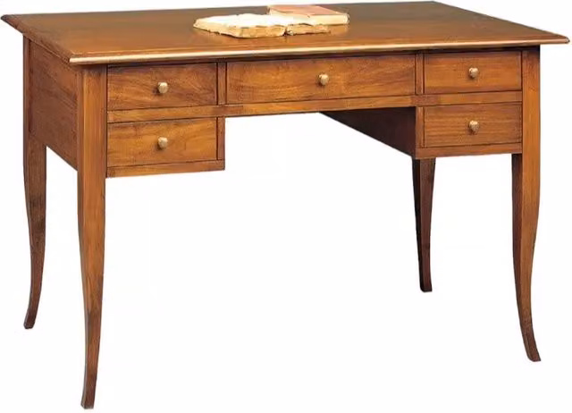Scrivania in legno di pino Mobili 2G colore marrone L: 130 cm, P: 65 cm, H: 81 cm – 3