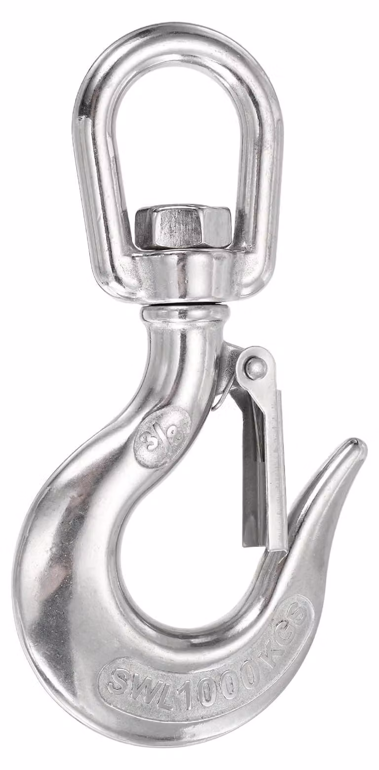 Gancio a catena da 155 mm, acciaio inossidabile 304, per carichi pesanti, colore argento