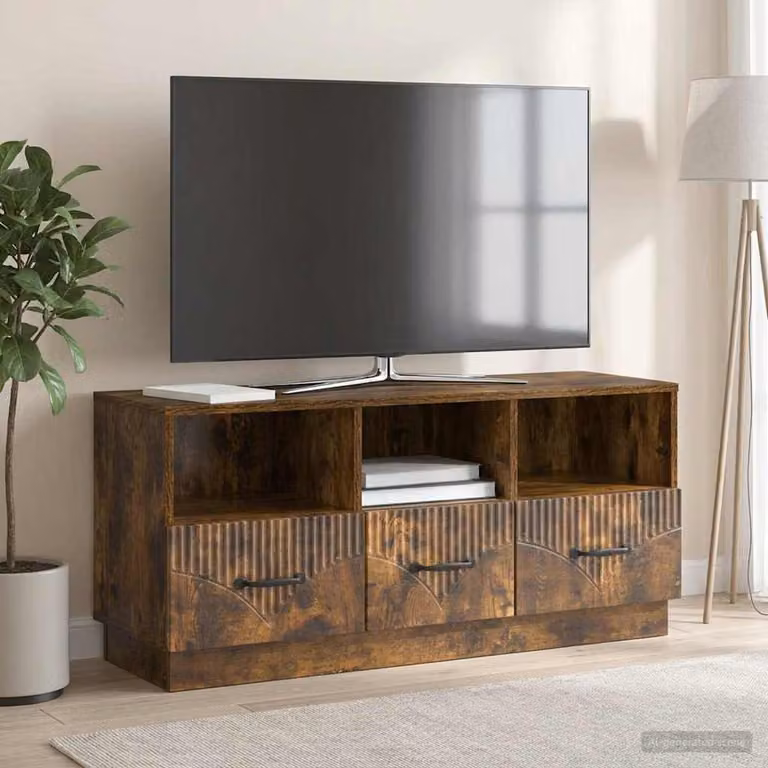 Mobile TV vidaXL in Rovere Fumo, L 102 x P 34,5 x H 47 cm