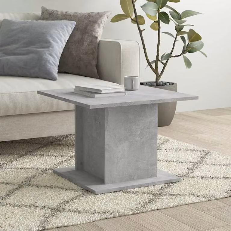 Tavolino da salotto moderno vidaXL in grigio cemento, L 55,5 x P 55,5 x H 40 cm