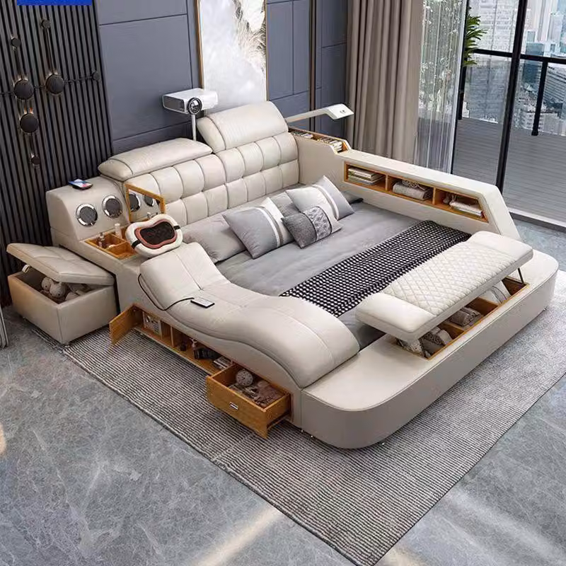 Letto multifunzionale con porta USB, funzione massaggio e poggiapiedi