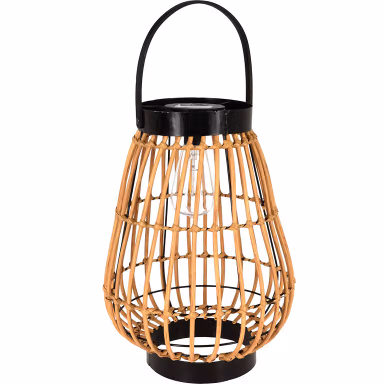 Lampada solare con maniglia, intrecciata