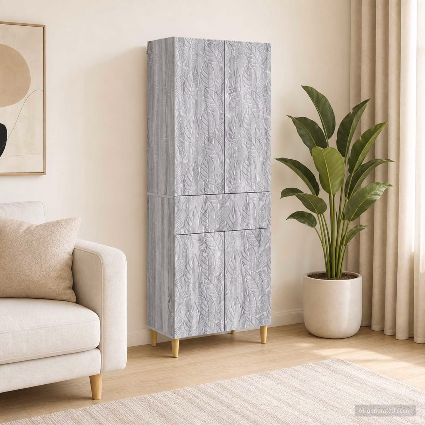 Set di 2 armadi moderni vidaXL in legno ingegnerizzato e MDF, colore grigio opaco, con ante a battente e ripiani interni, L/P/H: 90 x 34,5 x 66 cm