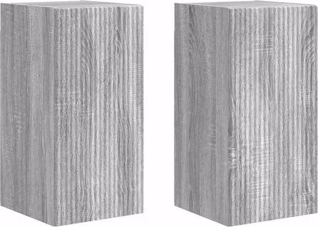 Mobile TV da parete moderno salva-spazio 30 x 31 x 60 cm stile minimalista in legno ingegnerizzato grigio sonoma 02_0054962