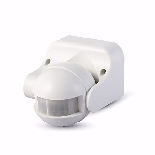 Sensore di Movimento a Infrarossi 180° Orientabile Montaggio a Plafone Colore Nero (Max 300W) IP44