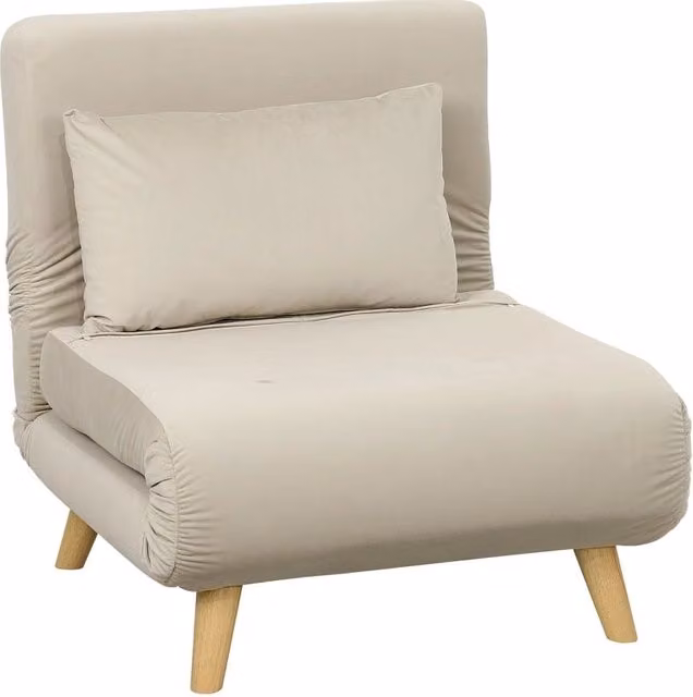 Poltrona 2 in 1 con funzione letto, 72x78x79 cm, beige