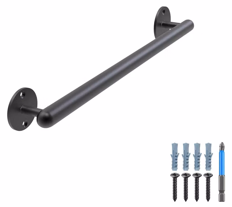 Solidchoice - Staffa a muro nera da 41 cm, ideale per scale