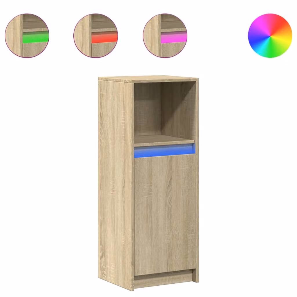 Credenza con LED Rovere Sonoma 38x34x100cm in Legno Multistrato