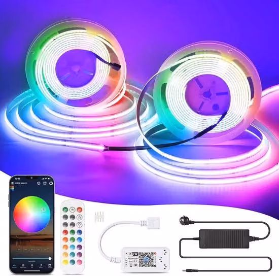 Striscia LED RGB 10 m con Comando a Distanza - Compatibile con Google Home e Alexa