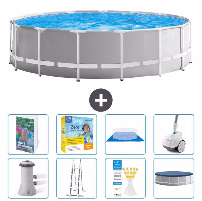 Struttura per piscina a forma di prisma - 457x122 cm - composta da 7 elementi - modello S544
