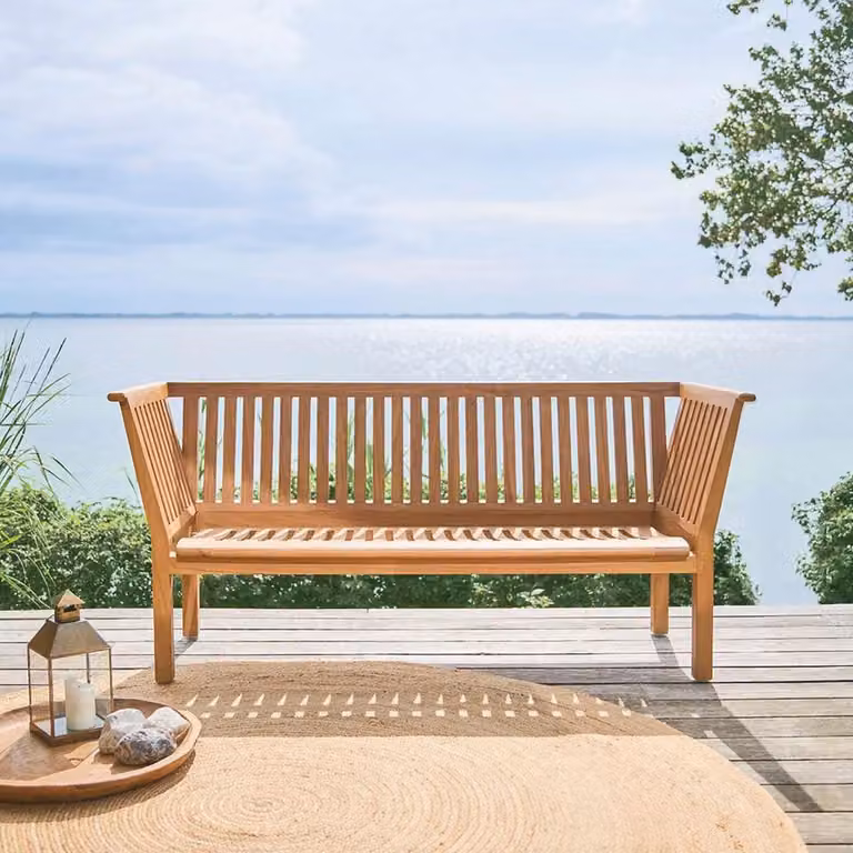 Casa Padrino Panca da giardino in teak marrone 180 cm - Mobili da giardino in teak