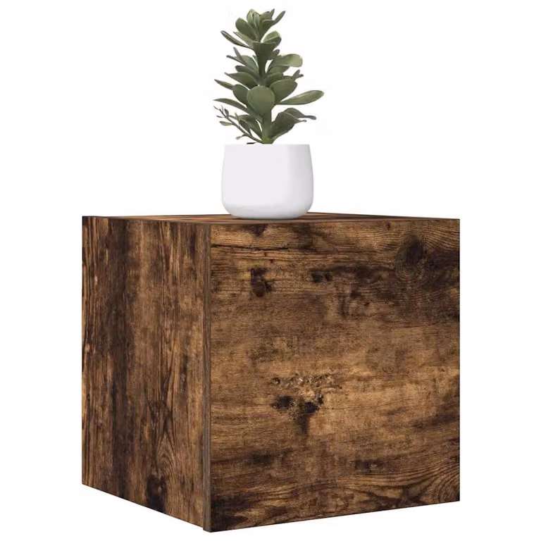 Set di 2 armadietti TV da parete vidaXL in rovere fumo, L/P/H: 30,5 x 30 x 30 cm