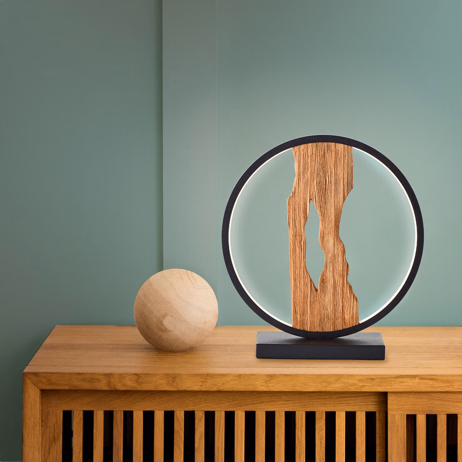 BRILLANTE lampada da tavolo a LED CHAUMONT | lampada da tavolo in legno sostenibile | altezza: 28 cm | 7,5W 850 lumen 3000 Kelvin | nero/legno