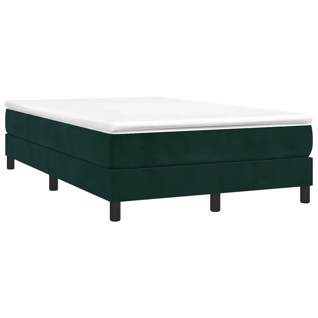 Letto Ibrido con Giroletto a Molle e Materasso vidaXL in Velluto Verde e Bianco L/P: 120 x 200 cm – 2