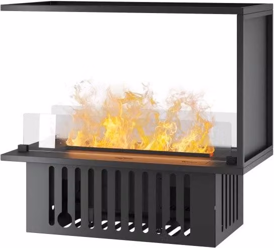 Caminetto a Vapore Acqueo da Incasso Inside U 800 Sololed Nero con Fiamma Multicolore Effetto 3D e Controllo App, Serbatoio 1.2l