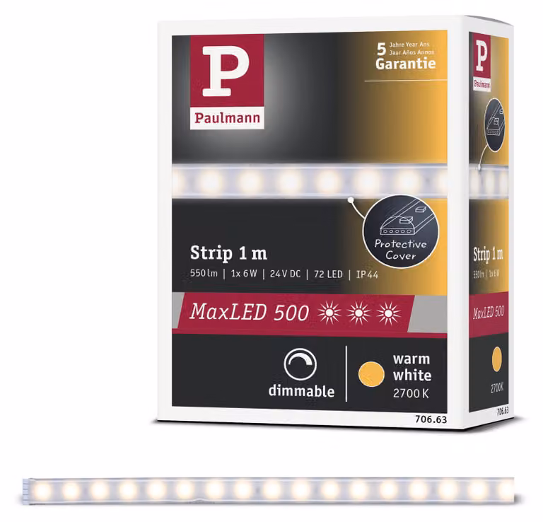 Paulmann MaxLED 500: Striscia LED, luce bianca calda, confezione singola