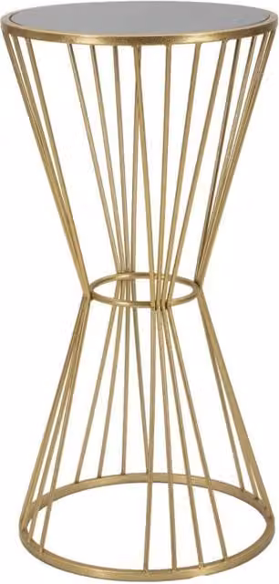Tavolino alto Vikasa Home in stile Art Deco con piano in vetro specchiato e struttura in metallo dorato L: 80 cm, P: 40 cm