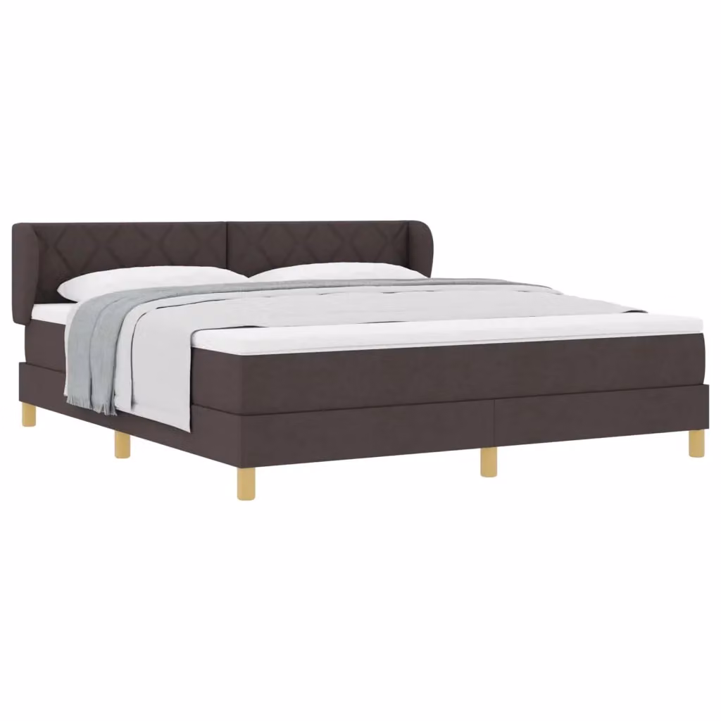 Letto a molle con testiera vidaXL in tessuto marrone L: 180 cm, P: 200 cm, H: 88 cm – 2