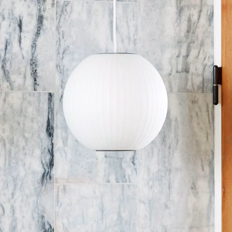 HAY Lampada a sospensione Nelson Ball Bubble, dimmerabile, Bianco / Opale, Soggiorno / Sala da pranzo, Plastica, Design, Lampada a sospensione