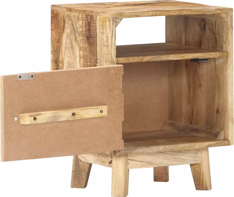 Comodino 40x30x50 cm in Legno di Mango Grezzo
