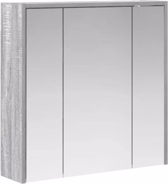 Mobiletto da bagno moderno con ante a battente e ripiani interni, sospeso, Grigio opaco, L: 62,5 cm, H: 63,5 cm, P: 16 cm