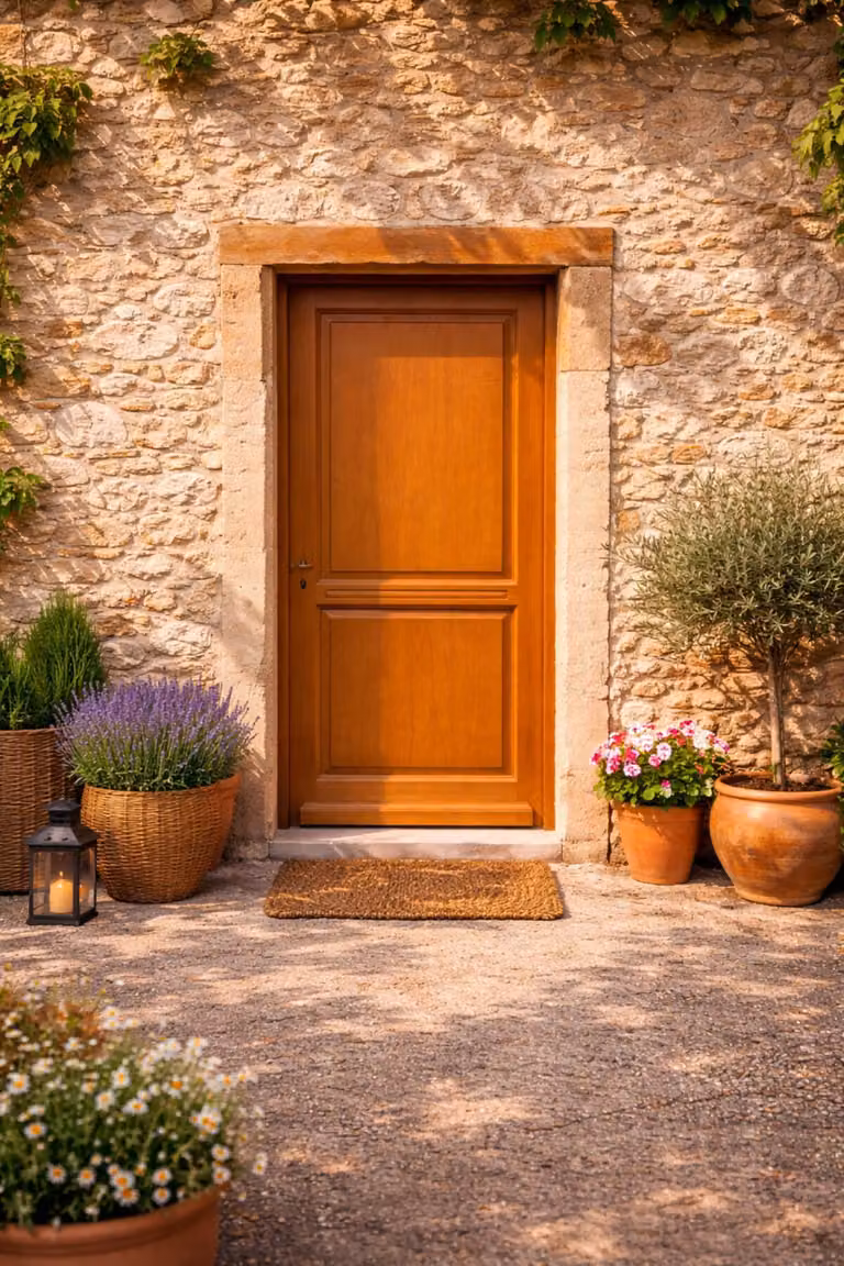 Porta d'ingresso in legno pieno Eyden, H.215xL.90 cm, lato pannello P, destra GD MENUISERIES