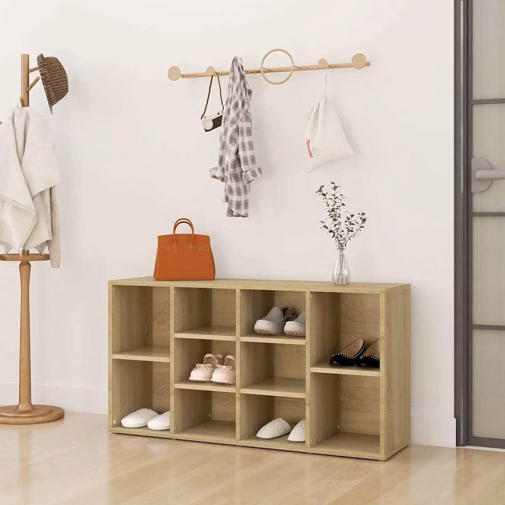 Scarpiera con Panchina vidaXL in Rovere Sonoma, Marrone, L: 103 cm, P: 30 cm, H: 55 cm
