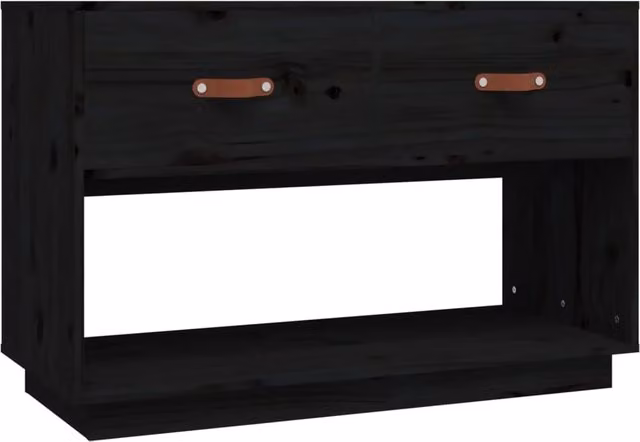 Mobile TV multimediale scaffale TV credenza mobile TV sala da pranzo soggiorno camera da letto 90 x 40 x 60 cm legno di pino massiccio nero 02_0026360