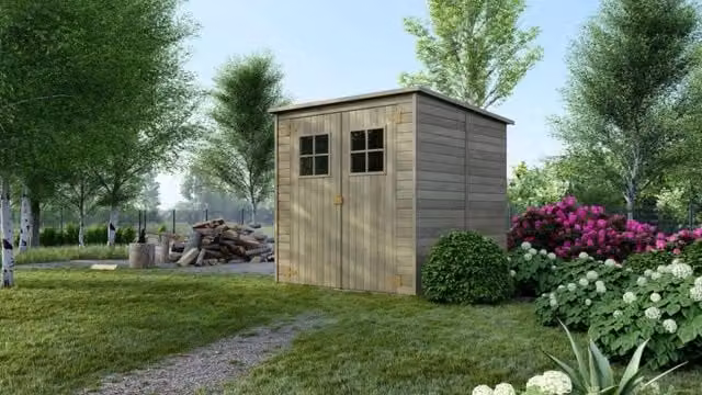 Casetta da giardino in legno 3.42 m2 - 1.9x1.8 m - 12.5 mm - Impregnata - DOM10 - ALTANKA