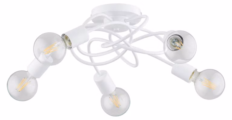 Lampada da soffitto MAXIS bianca 5xE27x15W in metallo, dimensioni: 20x51x51 cm, IP20, Alfa