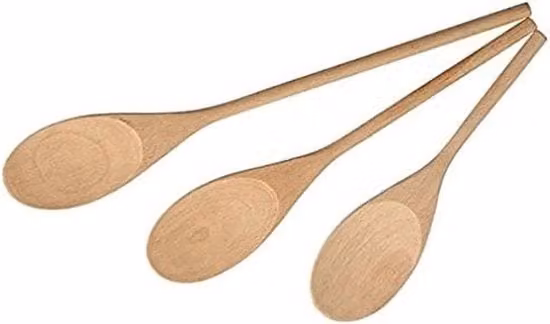 Set di 6 cucchiai in legno 20-25-30 cm set di cucina