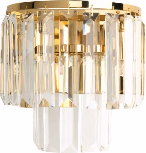 Applique Monaco Maxlight in oro con cristalli e vetro per 2xG9