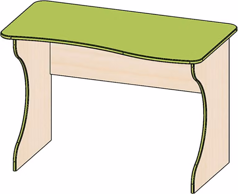 Scrivania per camera dei ragazzi Scrivania per computer 133 cm betulla / verde lime
