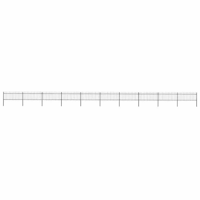 Recinzione da giardino vidaXL con punta a lancia in acciaio nero L: 1673 cm, H: 80 cm