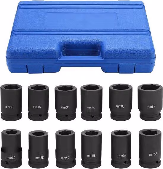 Set da 12 pezzi con testa centrale da 1 pollice, 24-41 mm, acciaio al cromo-molibdeno, set con testa centrale
