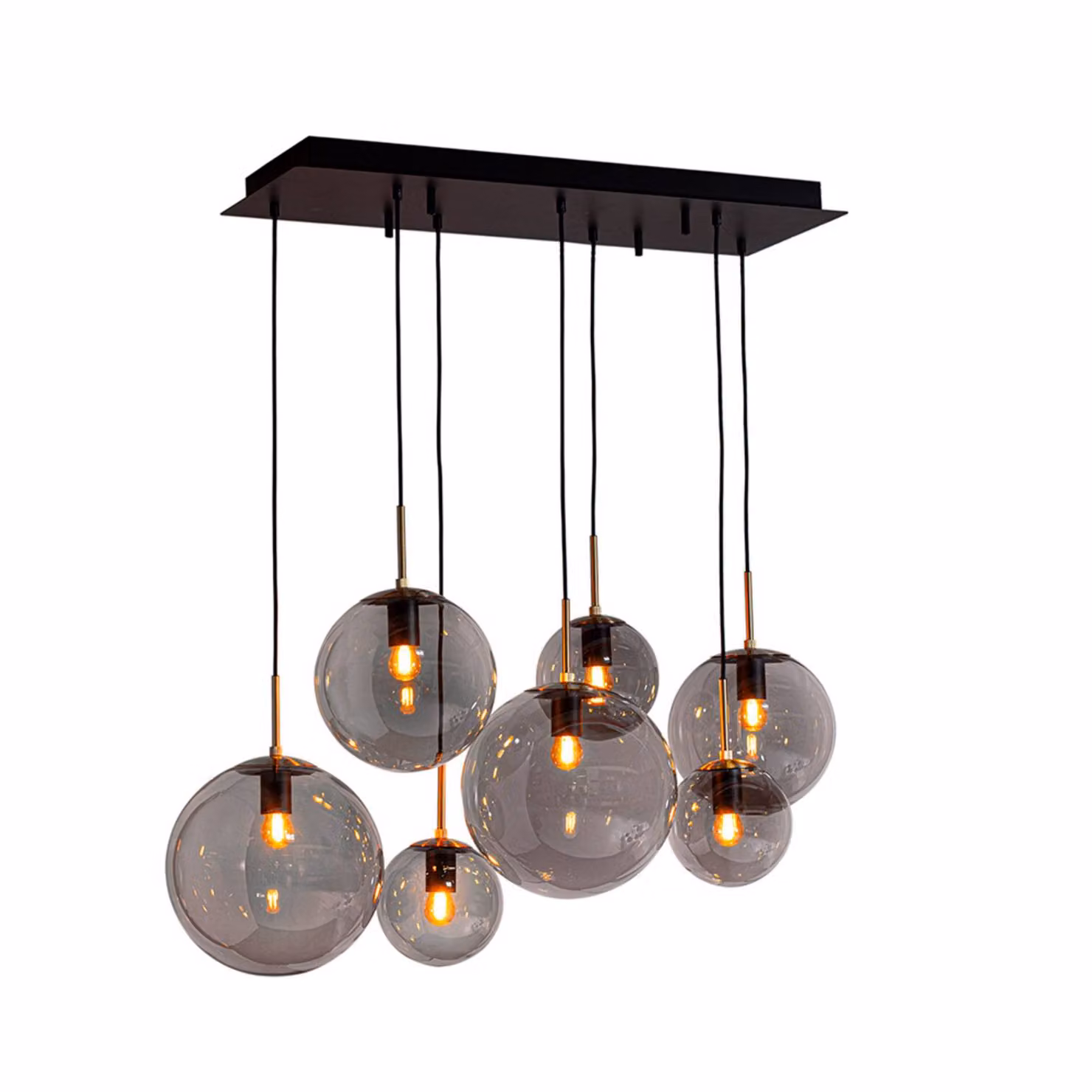 By Rydéns Lampada a sospensione Laura, dimmerabile, Alluminio / Grigio / Zincato, Soggiorno / Sala da pranzo, Vetro, Moderno, Lampada a sospensione