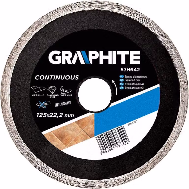 GRAFITE Lama diamantata 125 x 22,2 mm, solida