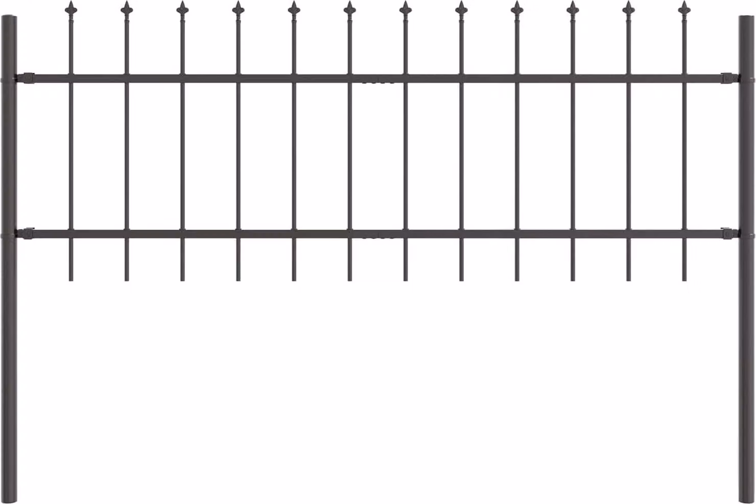 Recinzione per Giardino 2 pcs Grigio 3,4 x 0,6 m