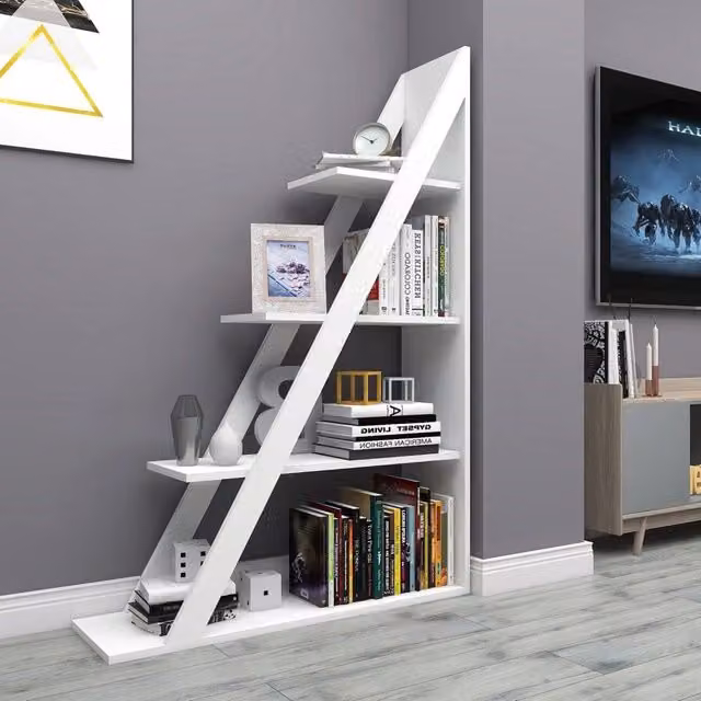Libreria DMORA Camaiore con 3 Ripiani, Bianca, L 100 cm x P 30 cm x H 150 cm – 1