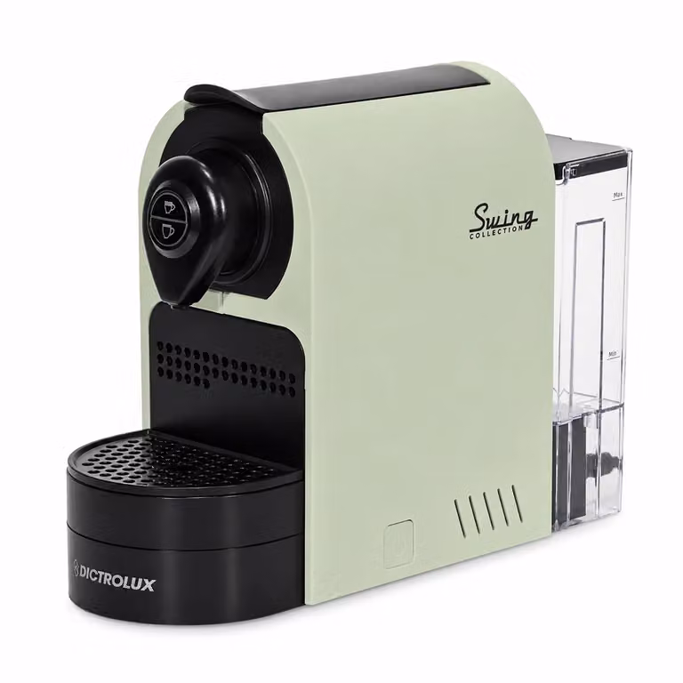 Macchina da Caffè Dictrolux Swing Collection Verde e Nero EM-201 da 1400 Watt, compatibile con capsule Nespresso Original, con serbatoio rimovibile